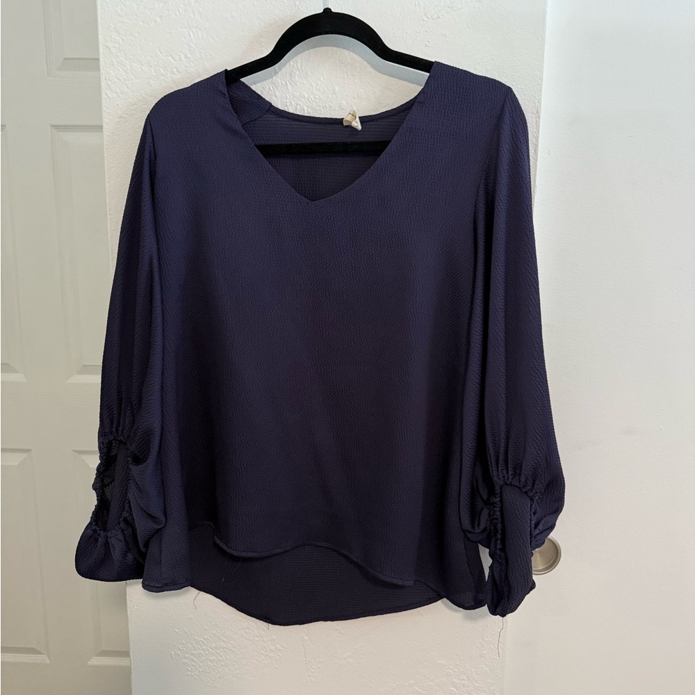 Tyche Elegant Navy Blouse